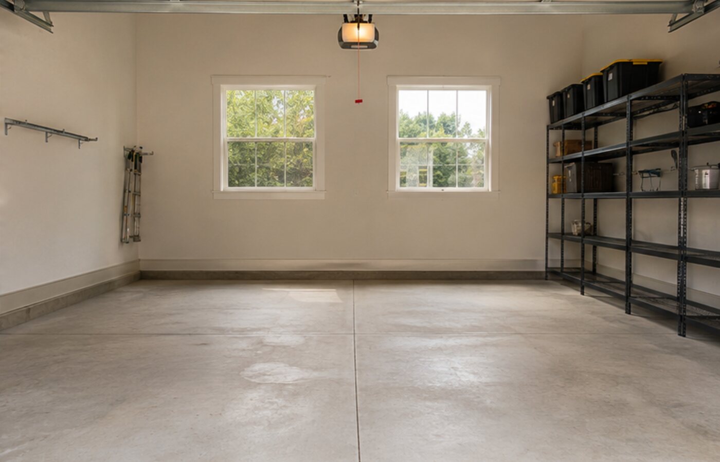 After: restored, organized garage